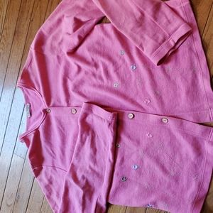 Pink button down sweater